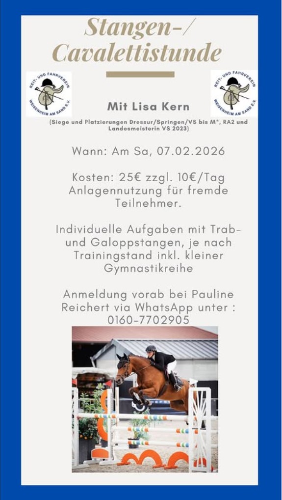 Stangen-/Cavalettitag Lisa Kern 07.02.2026 1 Cavaletti 7.2.26